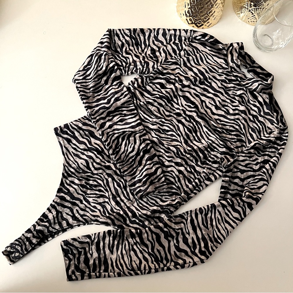 Set of Two Velvet Cut-Out Bodysuits
